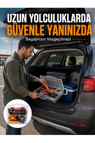 Profesyonel Araç İçi Acil Durum Seti 27 Parça Çok Amaçlı Oto Yardım Çantası Sarı