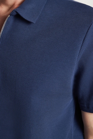Tudors Erkek Slim Fit Dar Kesim %100 Pamuk Fermuarlı Lacivert Polo Yaka Tişört-34350 Lacivert