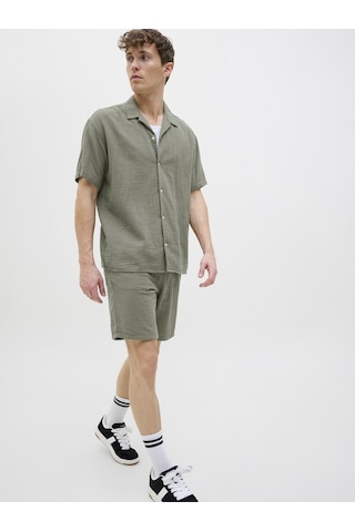 Jack & Jones Jack Jones Pamuklu Rahat Günlük Erkek Şort 12274758 Yeşil