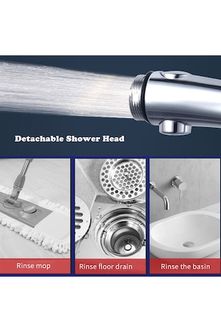 Konesam Chrome Plated El Tipi Duş Başlığı: Tek Tuşla Suyu Durdur, 3 Fonsiyonlu, Yüksek Basınçlı, Aynızamanda Sprey Olarak Kullanıma Uygun, Evrensel 4 Parça Bağlantı Diğer
