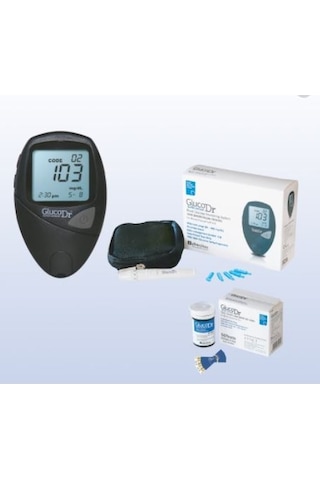 Gluco Dr Kan Şekeri Ölçüm Cihazı + Şeker Çubuğu 50 Adet