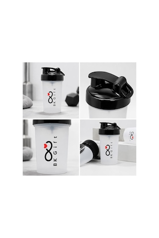 Logonuza Özel 50 Adet S102 550 Ml Shaker - Kapaklı Sporcu Shaker Beyaz