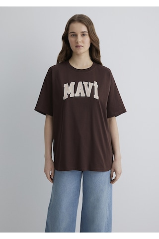 Mavi - Mavi Logo Baskılı Kahverengi Tişört 1600843-88062 Kahverengi