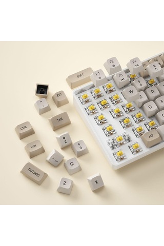 Aigo A108 Milky Brown İngilizce Yellow Switch Mekanik Gaming Klavye