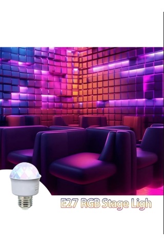 Rgb Işıklı Desenli Disko Parti Eğlence Ampülü E27 Duyulu 3w