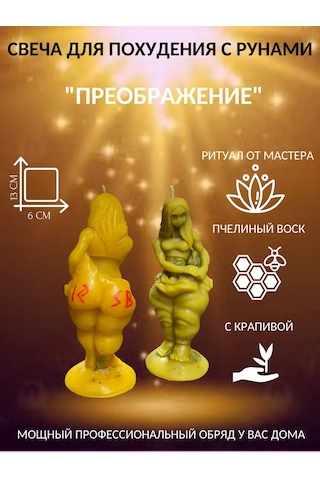 Svecnaa Masterskaa Magia Ogna Zayıflama İçin Runik Programlı Büyü Mumu 193461088 Gri