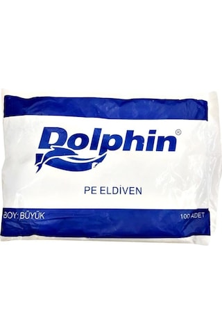 Dolphin PE İş Temizlik Tek Kullanımlık Şeffaf Eldiven / Büyük Boy / 100 Adetlik Paket