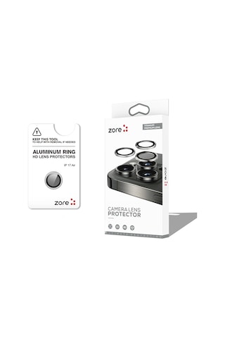 Maks Technology Apple İphone Uyumlu 17 Air Mkst Cl-12 Premium Safir Parmak İzi Bırakmayan Anti-reflective Kamera Lens Koruyucu - Gold Altın