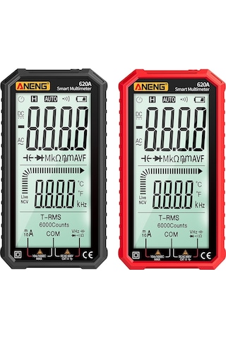 Butu Aneng 620a Tam Ekran Akıllı Dijital Multimetre Kırmızı