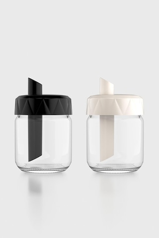 Renga Lexa 210 Ml 2'li Cam Şekerlik Seti 201015 Siyah-bej Renkli