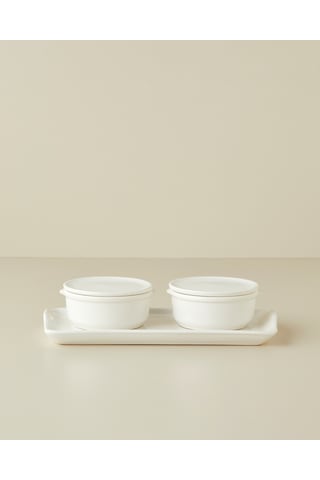 English Home Swan Pearl Seramik 2'li Kahvaltılık 13x26,5 Cm Beyaz