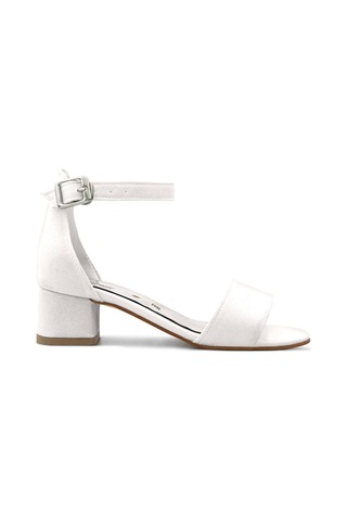 Lilo Simli Beyaz Tek Bantlı Kız Çocuk Topuklu Abiye Ayakkabı Beyaz