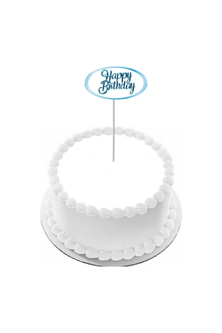Pasta Yazısı Happy Birthday 5x9cm Ebat Kuşe Parlak Baskı 1 Adet Kürdan Gelecek Mavi Renk Pasta Yazısı Happy Birthday 5x9cm Ebat Kuşe Parlak Baskı 1 Adet Kürdan Gelecek Mavi Renk