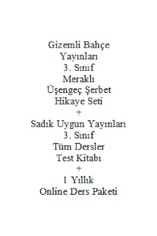 3. Sınıf Hikaye Kitabı Seti Gizemli Bahçe Yayınları Meraklı Üşengeç Şerbet + Sadık Uygu Sınıf Tüm Dersler Çocuk Kitapları 41615398