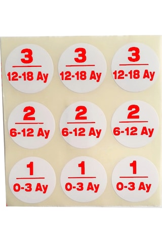 Sayı Etiketi Sayı Sticker Numara Etiketi 1'den 100'e Kadar Kırmız