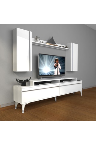 Decoraktiv Ekoflex 7 Mdf Silver Tv Ünitesi Tv Sehpası Beyaz