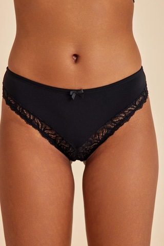 Luna Siyah Dantelli Slip Külot Siyah