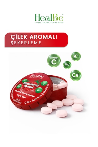 Çilek Aromalı Şekersiz Şekerleme