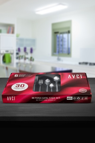 Avcı Ay Işığı 30 Parça Çatal Kaşık Takımı Gümüş