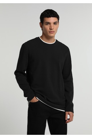 Colin's Colins Regular Fit Yuvarlak Yaka Jakarlı Erkek Siyah Tişört Cl1076433 Q1.v2 Blk