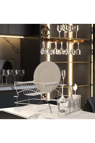 Teknotel İki Katlı Tabaklık Bulaşıklık Krom Kb009