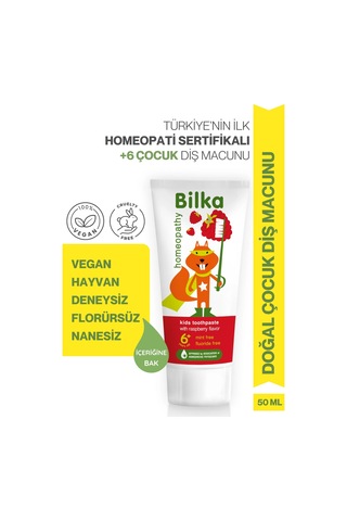 Homeopati Çocuk Diş Macunu 6+ Ahududu