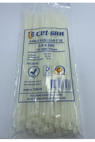 Çetsan Kablo Bağı 3.6 X 250 - 100 Adet