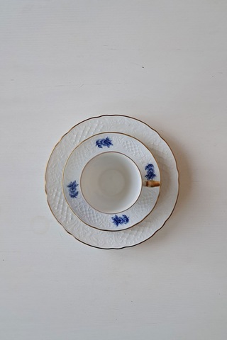 3 Parça Çay Fincanı Kobalt Mavi Kobalt