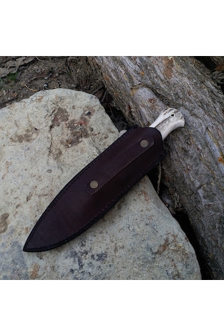 Bushcraft Av Avcı Doğa Kamp Bıçağı Kahverengi - Gümüş