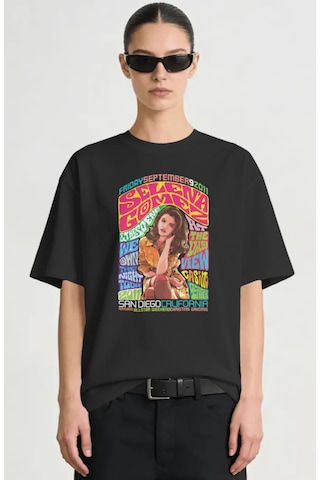 Sevbano Selena Gomez Şarkıcı Baskılı Unisex Oversize Premium Tişört Siyah