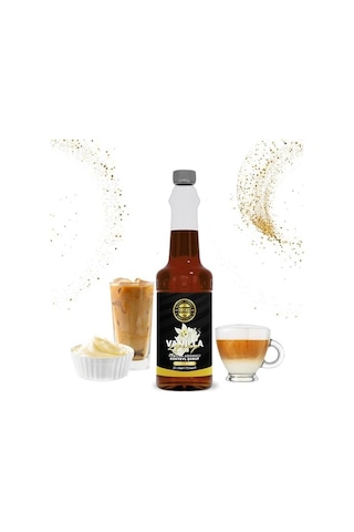 Vanilya Aromalı Şurup 750 Ml Kahve, Pasta, Tatlı Ve Kokteyl İçin, Doğal Aroma, Gerçek Pancar Şekeri
