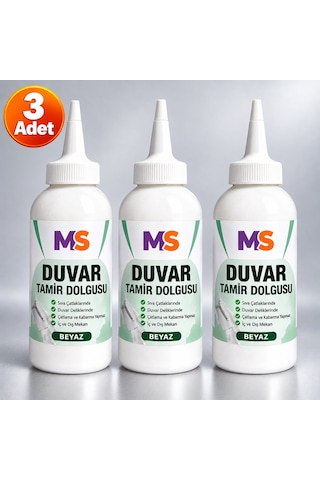 3 Adet Hazır Duvar Tamir Dolgusu Beyaz 220 Gr Macunu Zemin Alçı Sıva Çatlak Boşluk Onarıcı Giderici 1 Adet