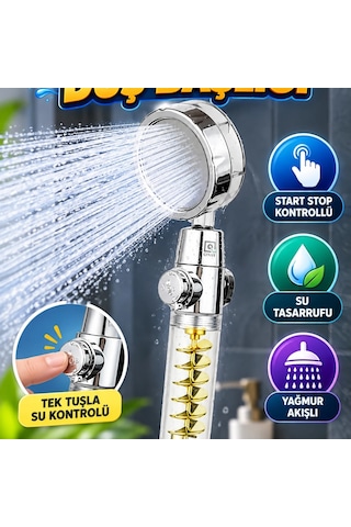 Start Stop Kontrollü Basınçlı El Duşu Su Tasarruflu Yağmur Akışlı Duş Başlığı Çok Renkli