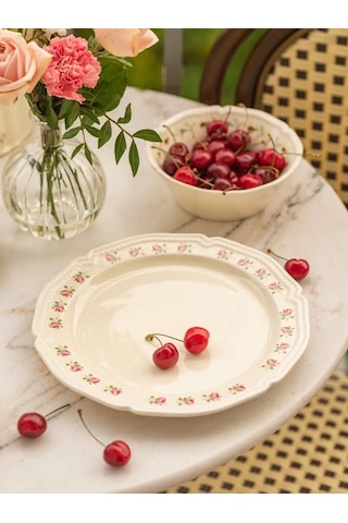 Roomi Derin Baskılı Seramik Yemek Tabağı 370 Ml 162379603 Beyaz