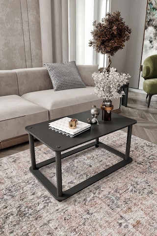 Hole Dikdörtgen Orta Sehpa Siyah Siyah