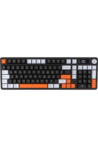 Hawk Gaming Hk258 Membrane Lcd Rgb Kablosuz/bluetooth Siyah Turuncu Full Türkçe Gaming Klavye