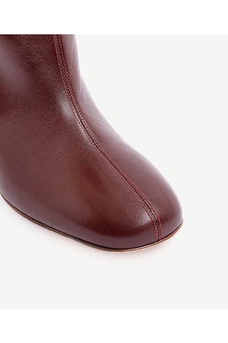 Yargıcı Silindir Topuk Detaylı Deri Çizme 25kkay4051x 016 Bordo