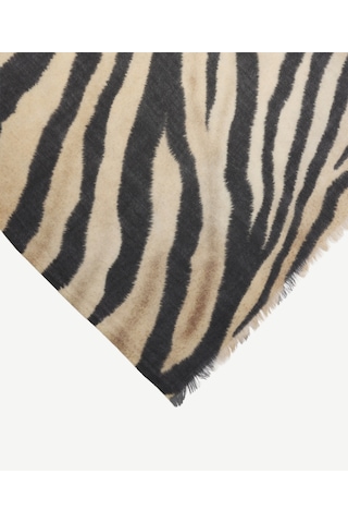 Yargıcı Zebra Desenli Yün Şal 26kksl1112x 320 Çok Renkli