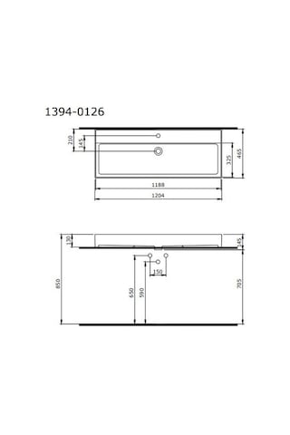 Bocchi Milano Etajerli Lavabo 120 CM Parlak Beyaz 1394-001-0126