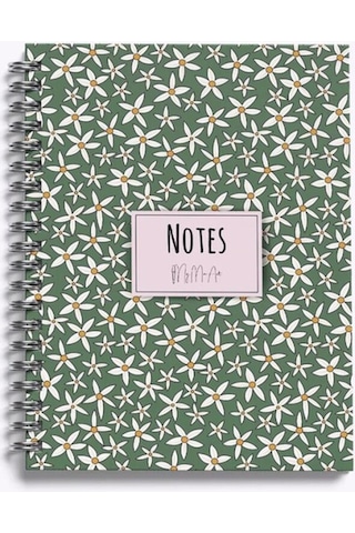 Starflower-midi 14x20 Çizgili Defter Yeşil