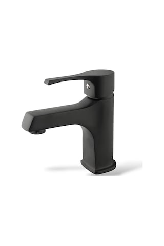 Sardıcı Lotus Sabit Lavabo Bataryası Aç - Kapa Lavabo Musluğu Çift Su Girişli Siyah
