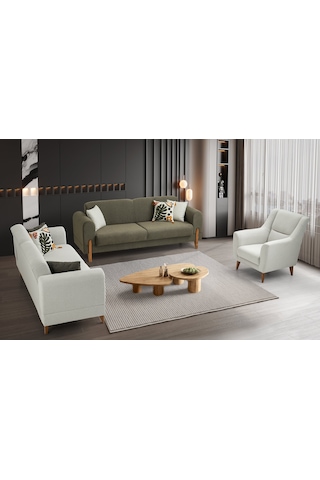 Zara Ahşap Ayaklı Beyaz Berjer Beyaz