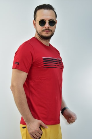 Escetic Erkek Kırmızı Slim Fit T-Shirt-3297 Kırmızı