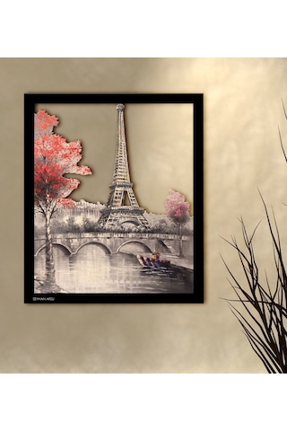 Kişiye Özel Eiffel Tower Temalı 3D Ahşap Tablo-3