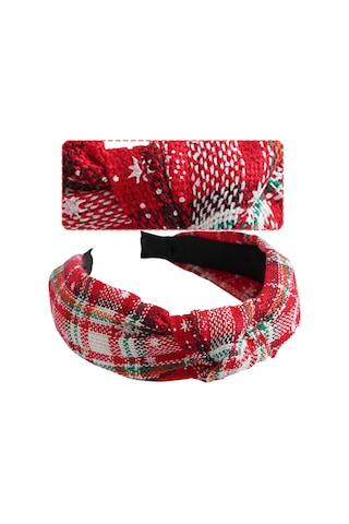 Noel Düğümlü Kafa Bandı Kar Tanesi Ekose Saç Halkası Kafa Bandı Saç Aksesuarları Çok Renkli