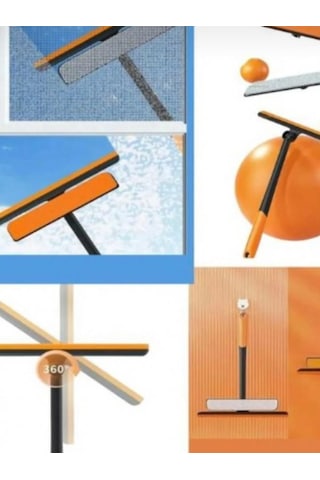 360 Pencere Temizleyici 3 Lü Set Mop Ve Çekpas Pratik Ve Hızlı Cam Temizleme Aracı
