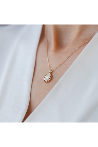 Uşaklıhafız 14 Ayar Altın Küçük Boy Sedefli E Harfi Kolye