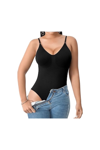 Mood Agenda Kadın İnce Askılı Çıtçıtlı Slip Body Korse Siyah