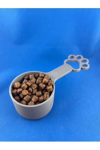 3d Baskı Pati Saplı Mama Kabı Köpek Maması Ölçü Kepçesi Duvara Asılabilir Mama Kepçesi Gri