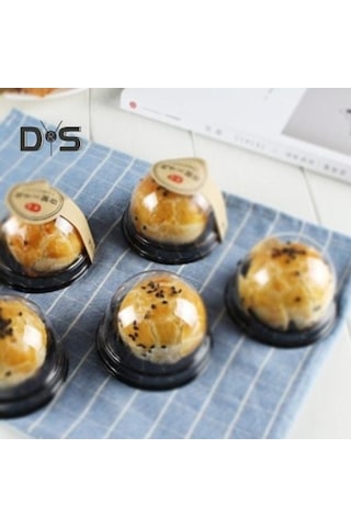 Novahub Siyah Süper Rüzgar 50 Adet Kek Kabı Tek Kullanımlık Gıda Sınıfı Plastik Tek Bölme Kek Taşıyıcı Düğün/tatil Kutusu Siyah